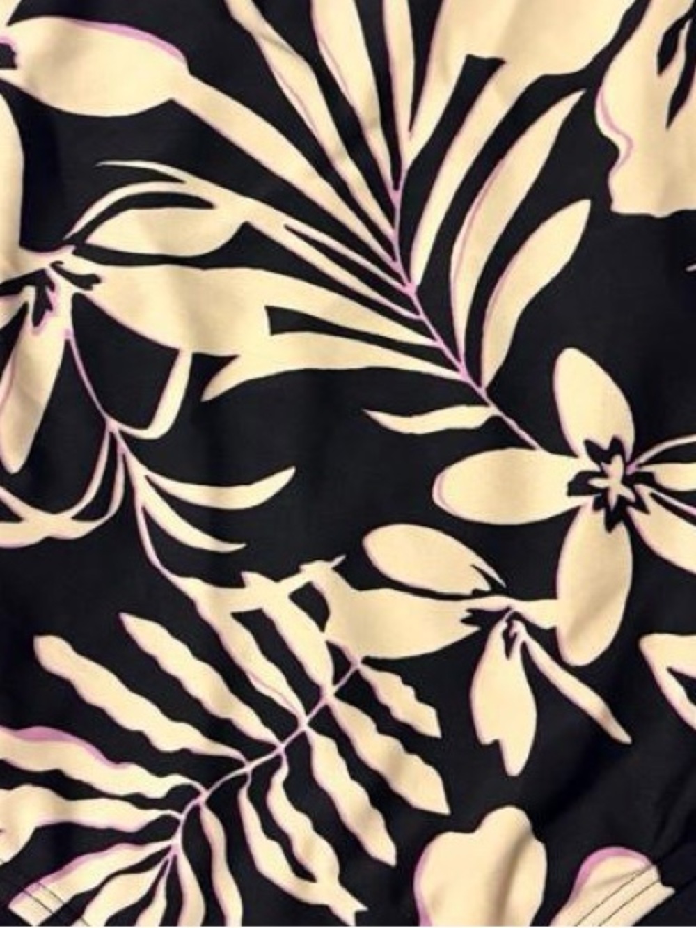 Athleta Black and Cream Tropical Print Kids One-Piece Swimsuit Sz M - Picture 4 of 4